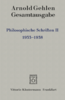 Gehlen, Arnold: Philosophische Schriften 2